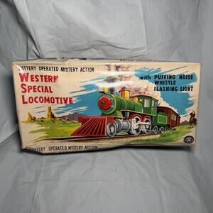 Vintage Western Special Locomotive-Battery Operated Mystery Action Train W Box